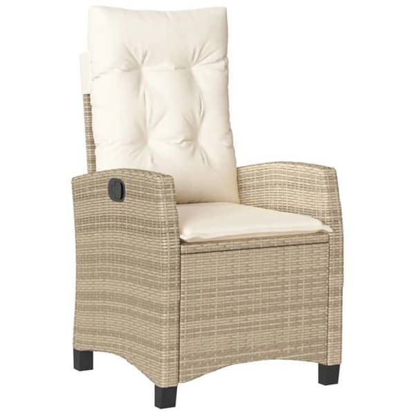 Maison Exclusive - Trädgårdsset med 5 delar i beige polyrotting med kuddar