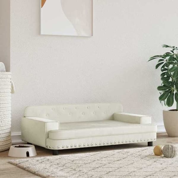 Maison Exclusive - Hundeseng creme 90x53x30 cm velour Grädde