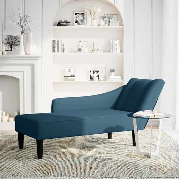 Maison Exclusive - Lang stol med højre armlæn i blå velour