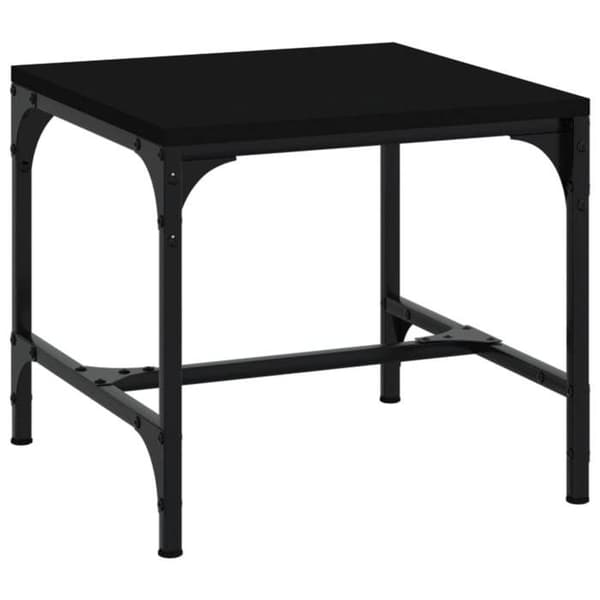 Sidebord - MAISON EXCLUSIVE - Sæt 2 stk - Sort - Ingeniørtræ - Justerbare ben Svart