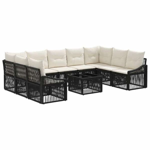 Maison Exclusive - Sæt af 10 pc have-sofaer i sort polyrotin