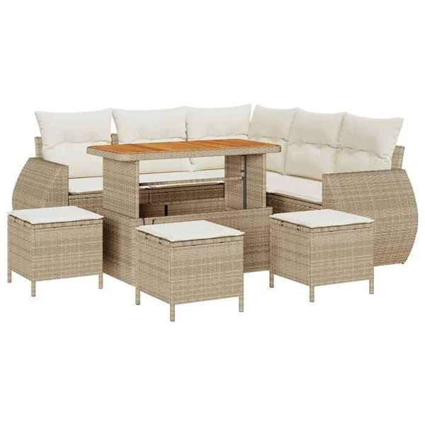 Maison Exclusive - 9-delars trädgårdsoff-set 8-sits
