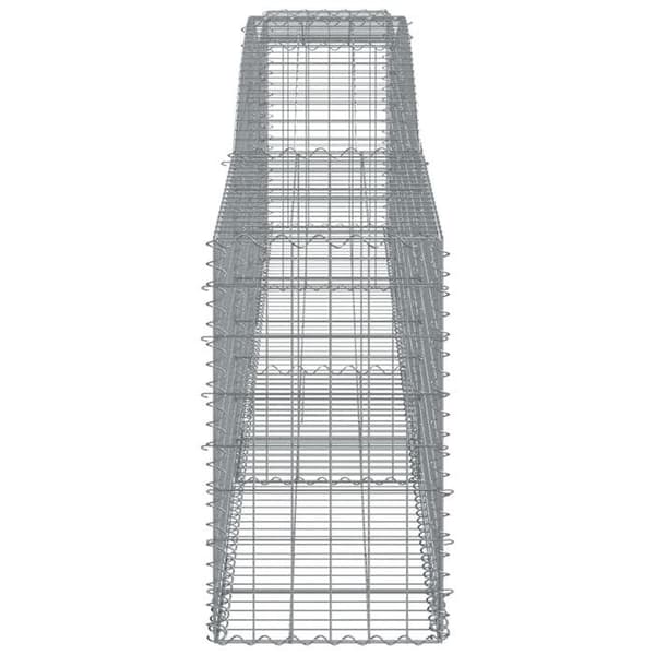 Maison Exclusive - Båge av gabionkorgar 400x50x80/100 cm Galvaniserat stål silver-