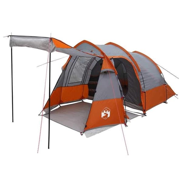 Maison Exclusive - Tunneliteltta Harmaa ja oranssi 390 x 215 x 152 cm
