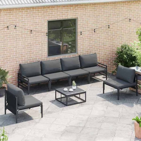 Maison Exclusive - 6 osan musta terassikalustesetti