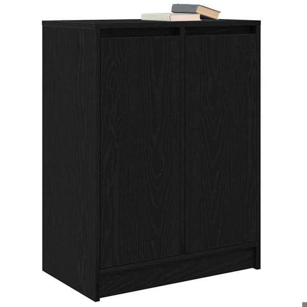 Maison Exclusive - Buffet i sort egetræ 57x34x76 cm i ingeniørtræ