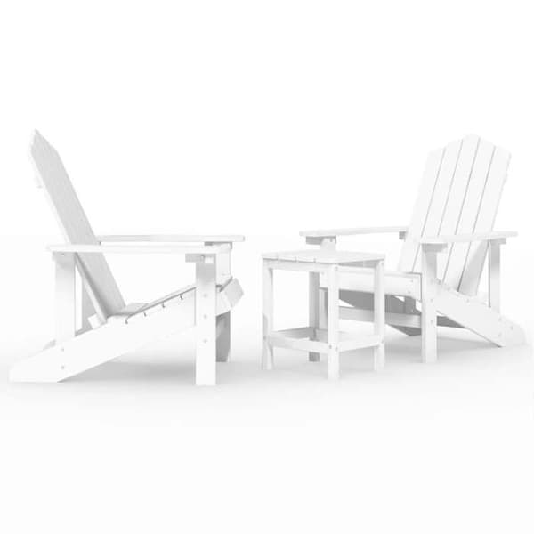 Maison Exclusive - Adirondack trädgårdsstolar med PEHD bord i vitt Vit