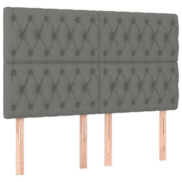 Maison Exclusive - LED Hovedgærde Mørkegrå 144x7x118/128 cm Stof mörkgrå