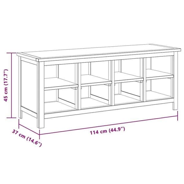 Maison Exclusive - Skohylla 114x37x45 cm Solid ekträ