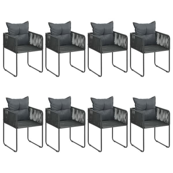 Maison Exclusive - Trädgårdsset 9 delar PVC flätad svart