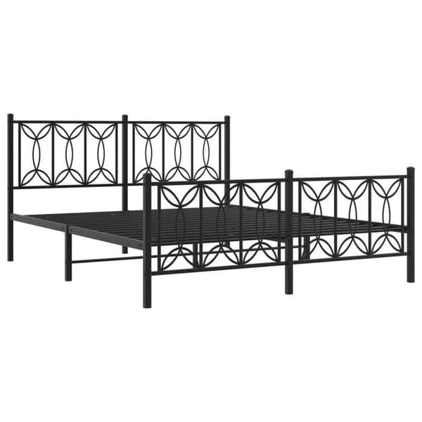 Sengestel - EKSKLUSIV HUS - 150x200 cm - Solid stål - Hovedgærde inkluderet - Opbevaring under sengen Svart