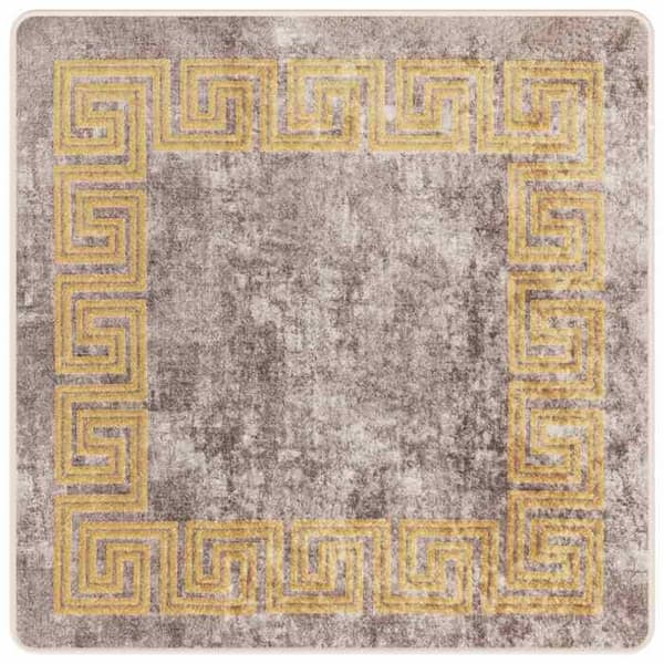 Tæppe - MAISON EXCLUSIVE - MARSA - 100 x 100 cm - Grå og Guld - Antiskrid bagside i PVC Grå och guld