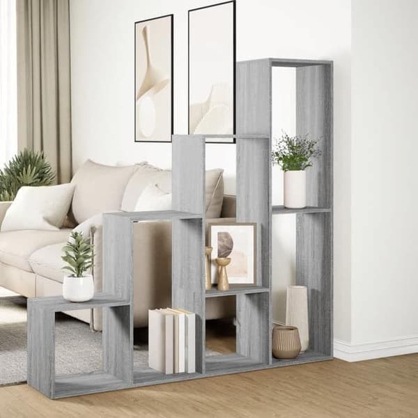 Maison Exclusive - Rumseparator reol 4 niveauer sonoma grå