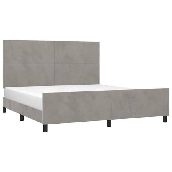 Maison Exclusive - Sängram utan madrass ljusgrå 160x200 cm sammet