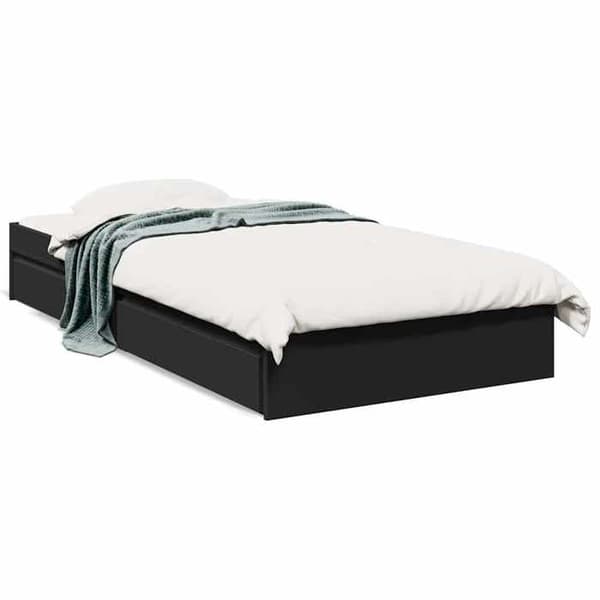 Maison Exclusive - Sengestel med skuffer uden madras sort 75x190 cm