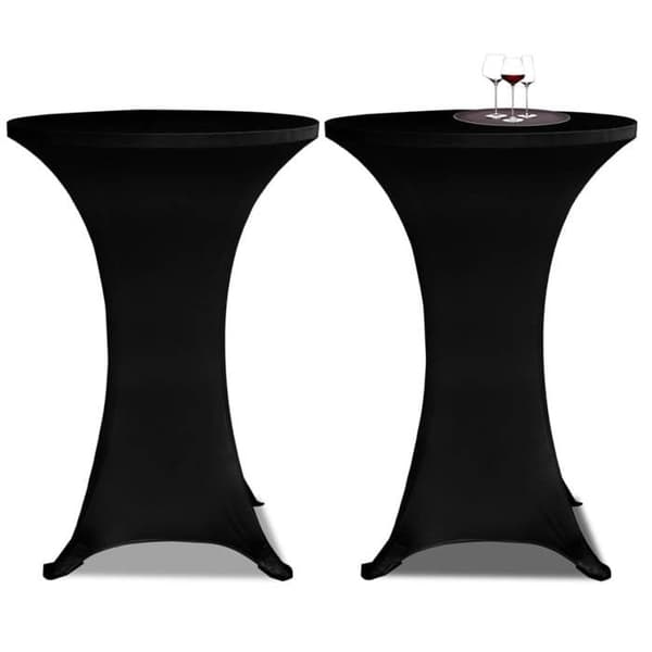 Maison Exclusive - Elastiske bordbetræk Ø 70 cm Sort 4 stk.
