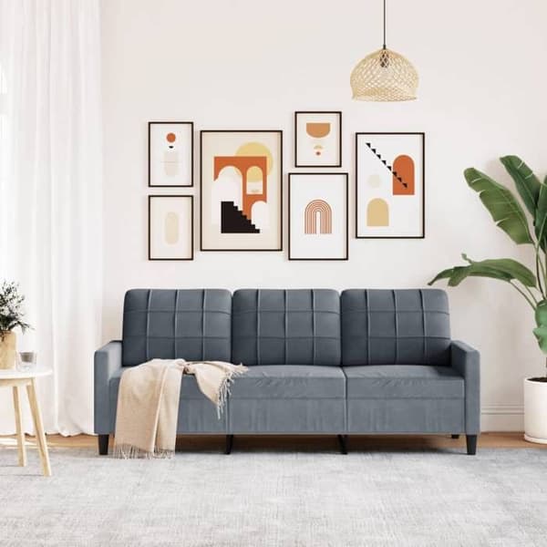 Maison Exclusive - Tummanharmaa 3-paikkainen sohva 180 cm Sametti