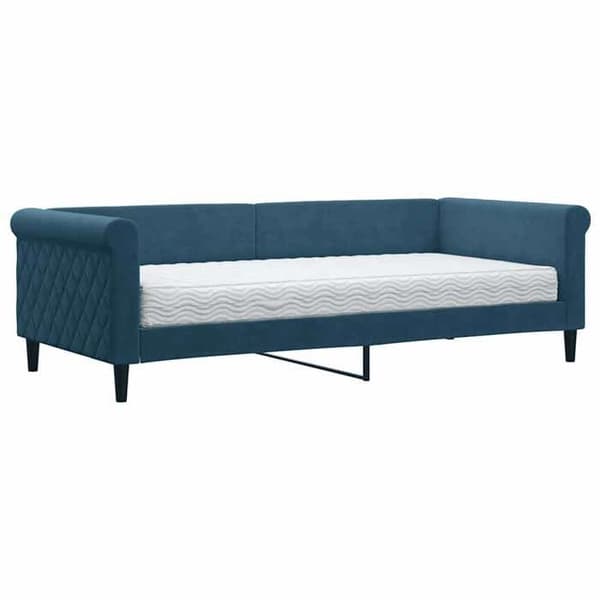 Maison Exclusive - Sininen 90x200 cm samettipäivävuode patjalla