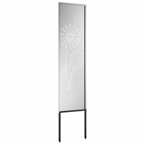 Havemur - EKSKLUSIVT HUS - Rektangulær - Stål med mat finish - Dekorative indlæg - 32 x 140 cm Silver