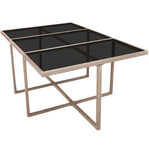Maison Exclusive - Utomhusmatgrupp med kuddar 11 delar Flätad resin