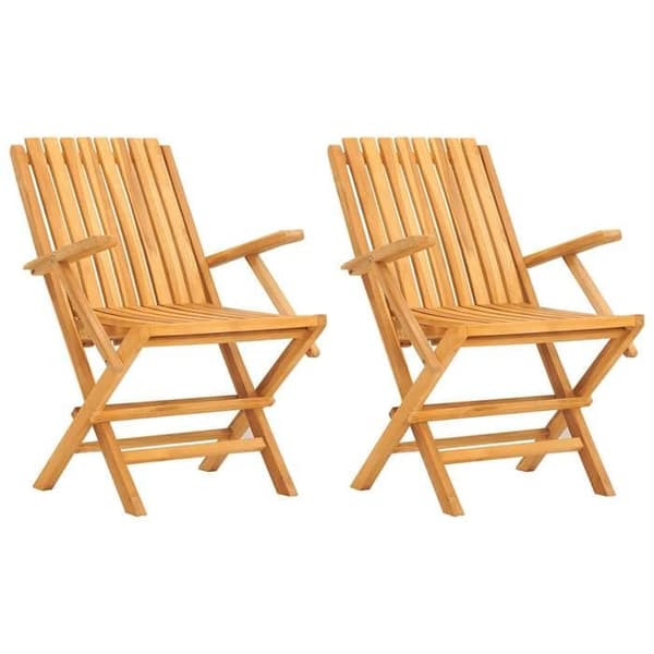 Maison Exclusive - Fällstolar (set om 2) 61 x 67 x 90 cm, massiv teakträ