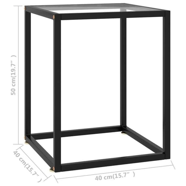 Maison Exclusive - Svart soffbord med härdat glas 40x40x50 cm
