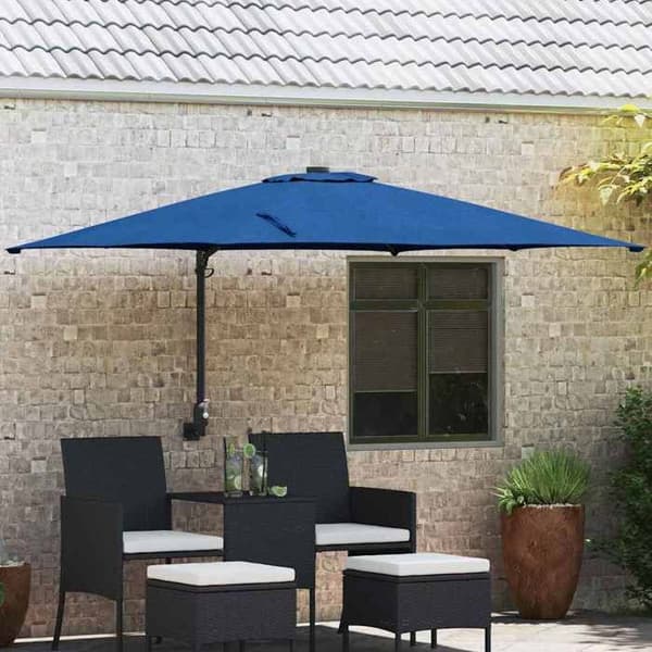 Parasolfod - EKSKLUSIV HUS - 248,5x247,5x160 cm - Polyester & stål - Solcelle LED - UV-beskyttende dug