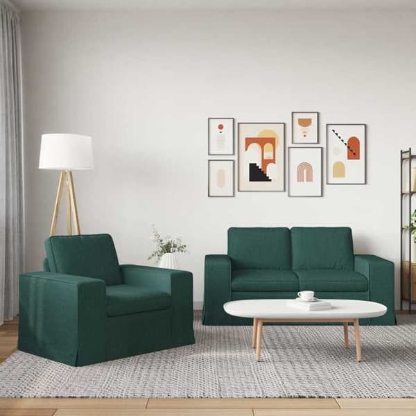 Maison Exclusive - Sæt af 2 sofaer Mørkegrøn stof
