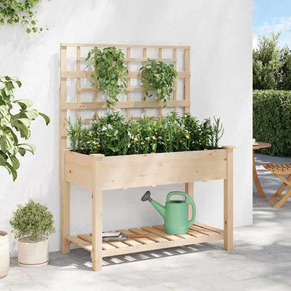 Blomlåda - EXKLUSIV HEM - Rektangulär - Furu - Beige - 115 x 60,5 x 153 cm beige
