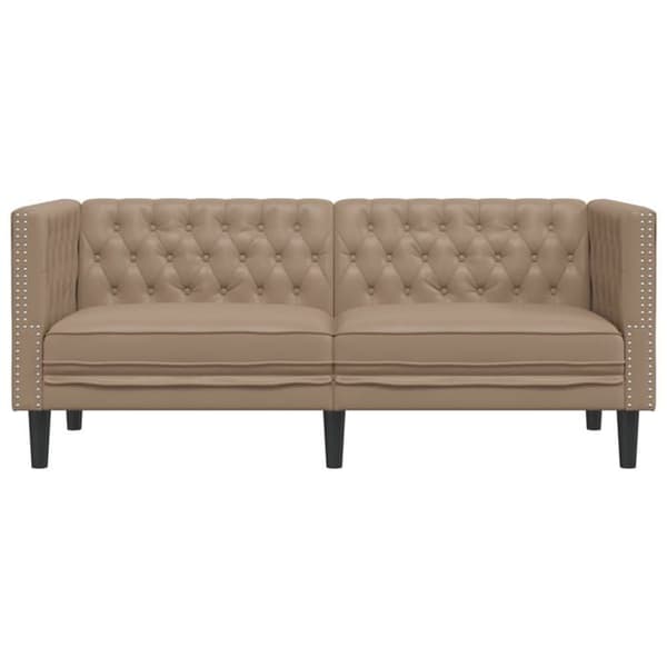 Maison Exclusive - Chesterfield 2-personers sofa cappuccino i kunstlæder
