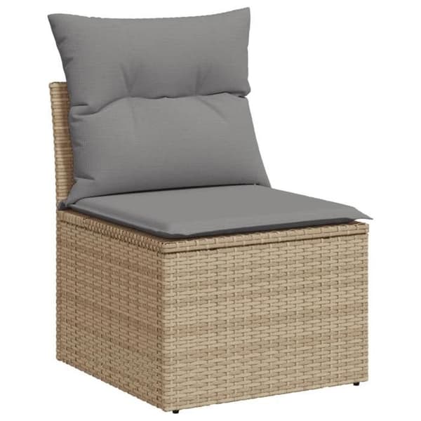 Maison Exclusive - Trädgårdsmöbler med kuddar 6 delar beige flätad resin