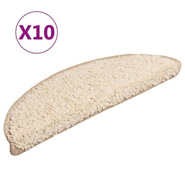 Trappe tæppe - Eksklusivt hjem - 10 stykker - 56 x 17 x 3 cm - Creme Grädde