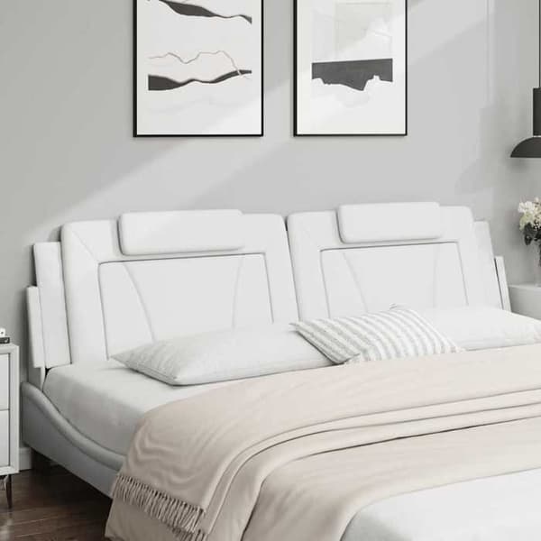 Maison Exclusive - Huvudgavelkudde Viana vit 200 cm i konstläder