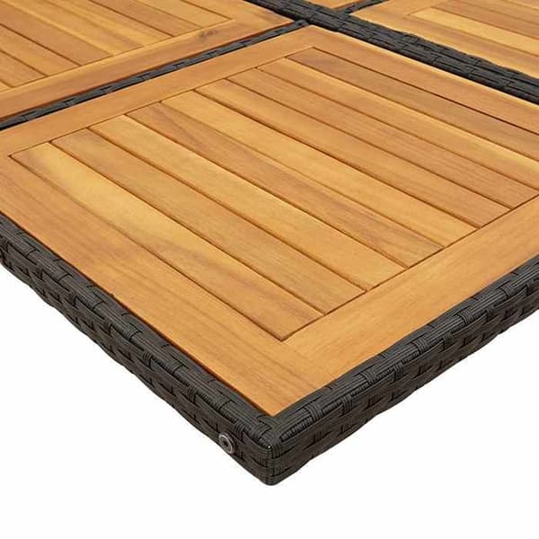 Maison Exclusive - Trädgårdsset 11 delar med svarta kuddar i flätad resin