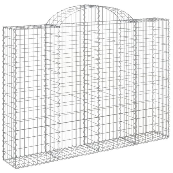 Bågformade gabionkorgar - Exklusivt hem - 7 st 200×30×140/160 cm - Galvaniserat järn - Tråd 3,5 mm silver-