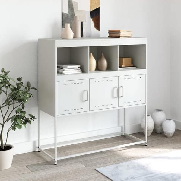 Maison Exclusive - Buffé vit 100,5x39x107 cm stål