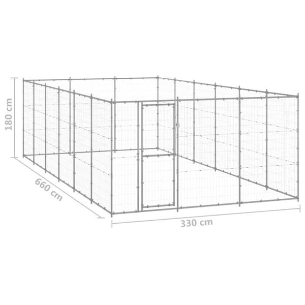 Exklusivt hus - Utomhus hundhus i galvaniserat stål 21,78 m² silver-