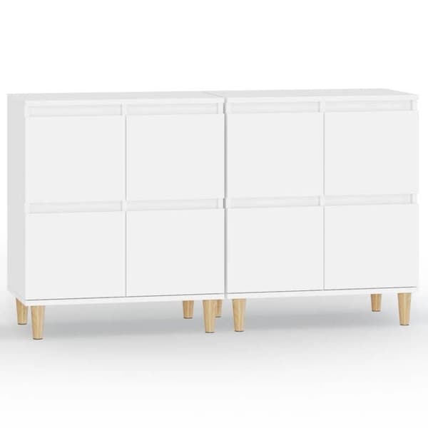 Maison Exclusive - Bufféer 2 st vit 60x35x70 cm ingenjörsträ Vit