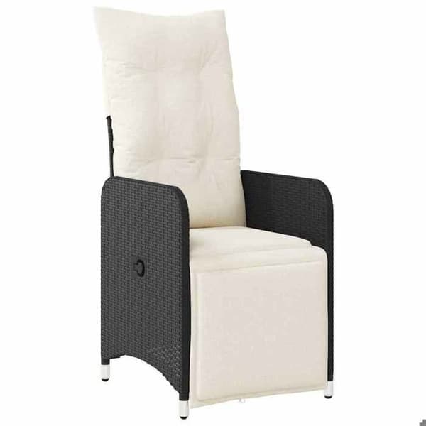 Maison Exclusive - 9 stk. havebistro sæt med sorte puder i poly rattan Svart
