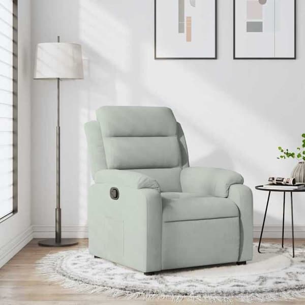 Maison Exclusive - Vaaleanharmaa samettinen nojatuoli