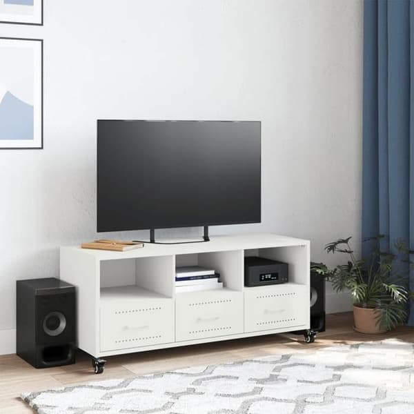 Maison Exclusive - TV-möbel vit 100,5x39x43,5 cm stål Vit