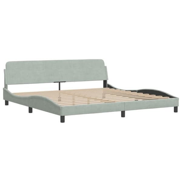 Maison Exclusive - Hanko vaaleanharmaa sänky patjalla 200x200 cm sametti ljusgrått