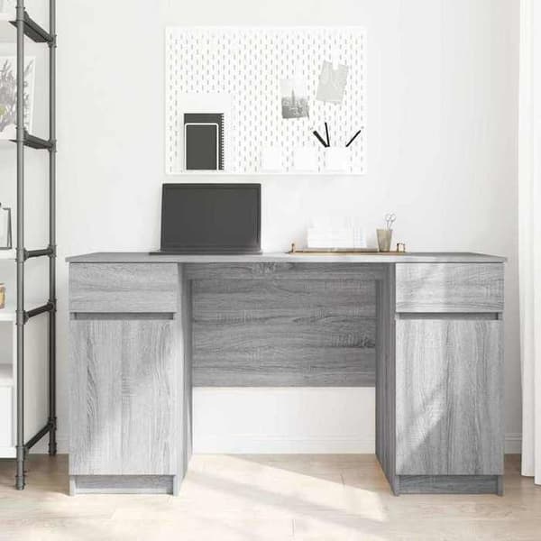 Maison Exclusive - Bureau Sonoma grå Ingeniørtræ 140 x 49 x 76 cm Sonoma grå