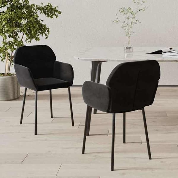 Maison Exclusive - Spisestole sæt af 2 Sort Velour