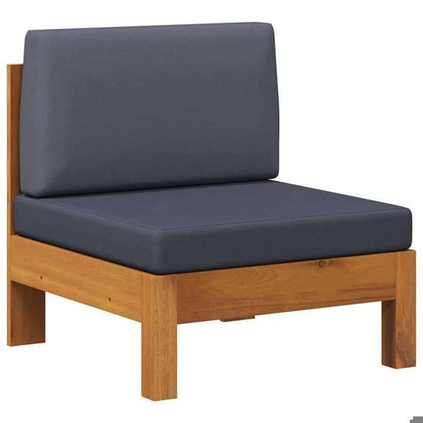 Maison Exclusive - Central sofa med mørkegrå puder i solid akacietræ