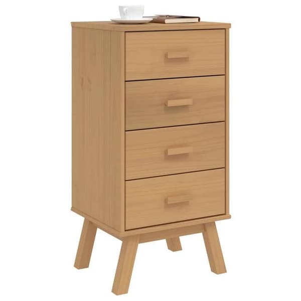 Maison Exclusive - Natbord OLDEN brun solid fyrretræ kastanj