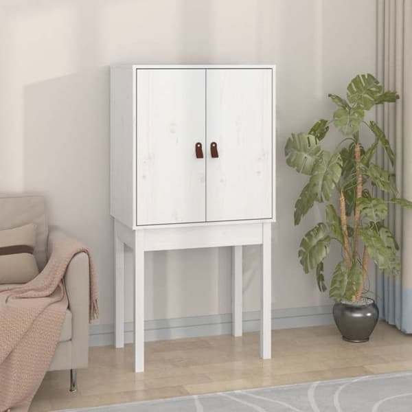 Maison Exclusive - Buffé hög Vit 60x40x120 cm Massivt furu Vit