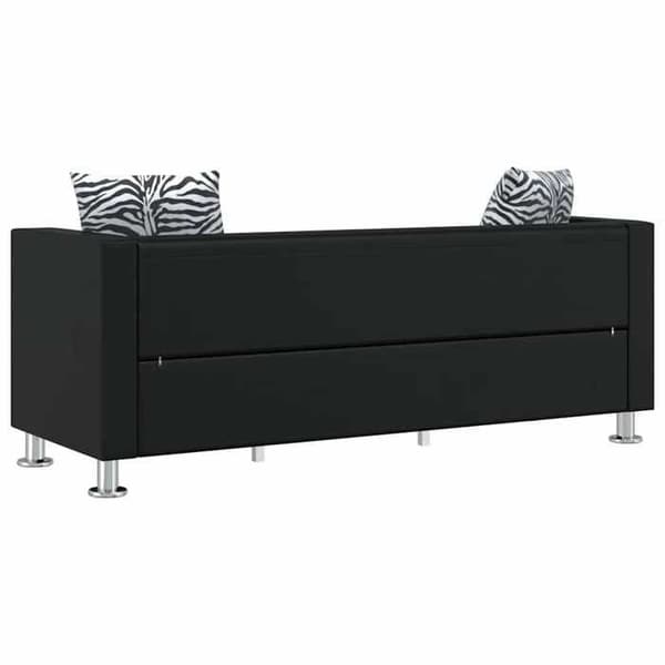 Maison Exclusive - Soffa 3-sits i svart konstläder Svart