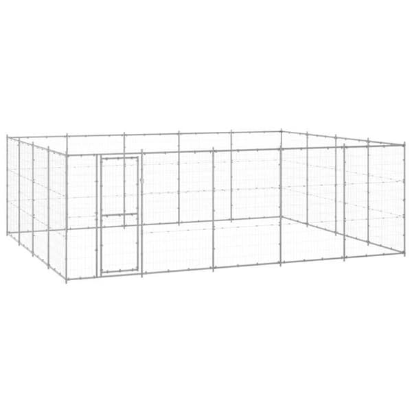 Maison Exclusive - Utomhus hundhus i galvaniserat stål 24,2 m² Silver