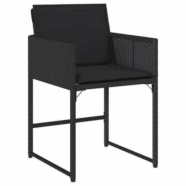 Maison Exclusive - Trädgårdsstolar set om 4 med svarta kuddar i flätad resin Svart